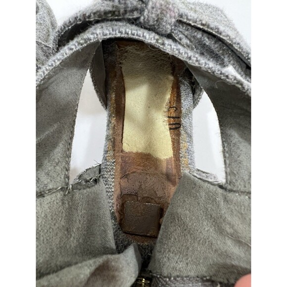 Joyfolie Girls Size 13 Bow Booties In London Fog, Gray Plaid! - Picture 6 of 9